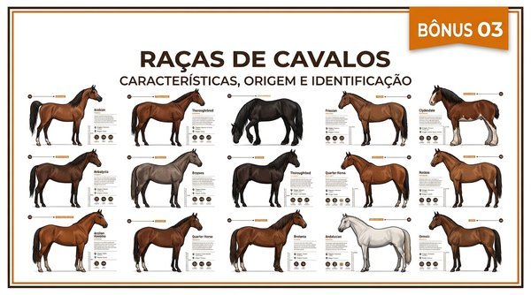 Capa Guia Visual das Principais Raças de Cavalos